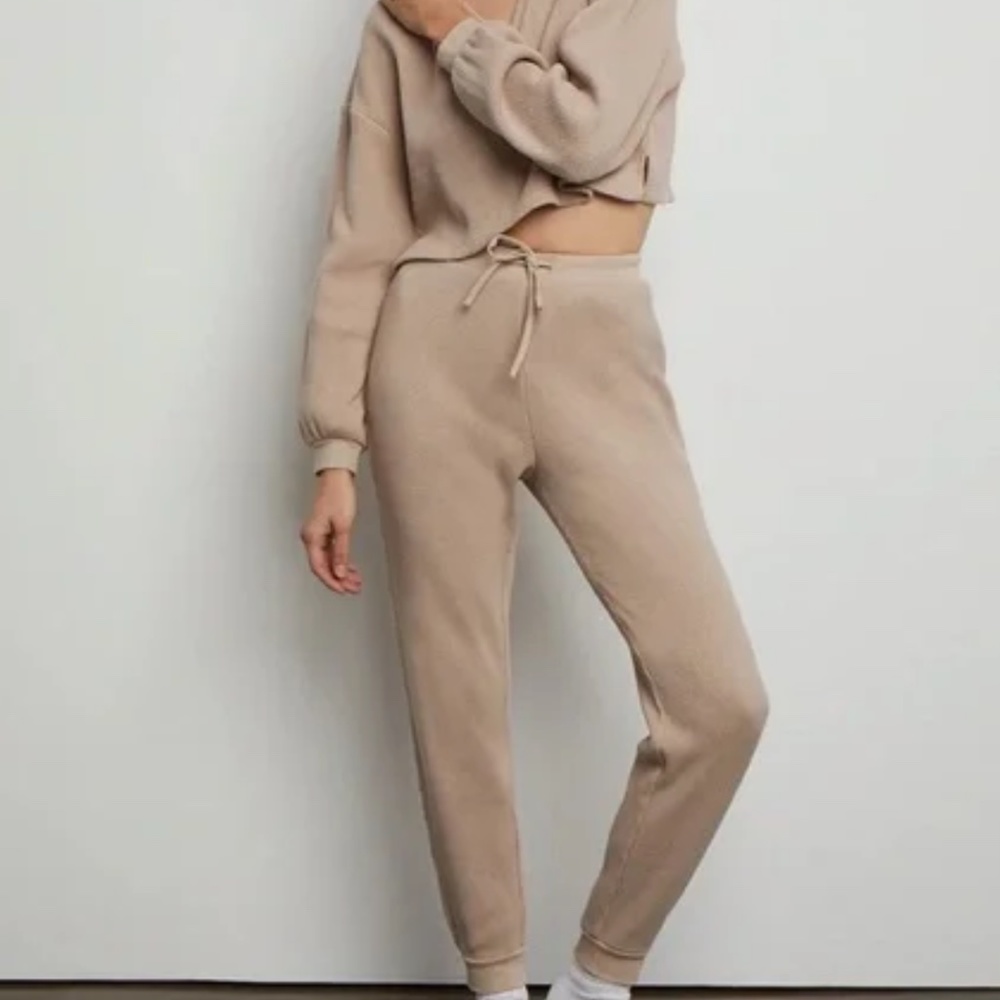 Onia Waffle Knit Sweatpants in Beige